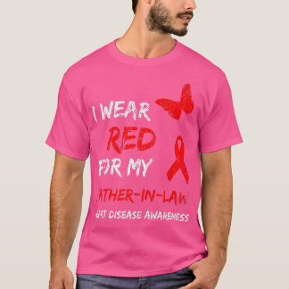 Hjärtsjukdom I Bära Red för FaderIn Law-menyflikso T Shirt