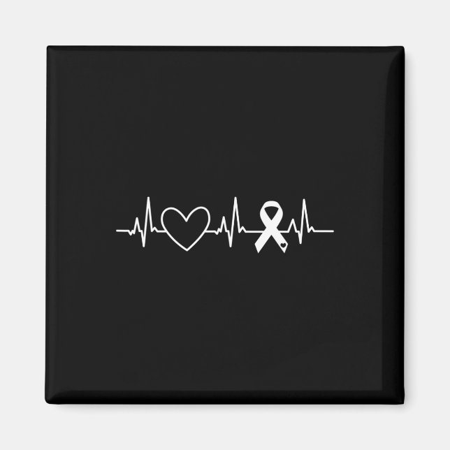 Hjärtsjukdom - medvetandegrad Månad Ribbon go Rött Magnet (Framsidan)