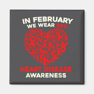 Hjärtsjukdom Medvetenhet Gå Röd I Februari Hälsa Magnet