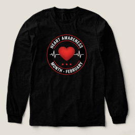 Hjärtsjukdom Medvetenhet Månad Februari EKG Hjarta T Shirt