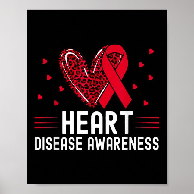 Hjärtsjukdom Medvetenhet om Shirt Chd Bära Red Poster (Framsidan)