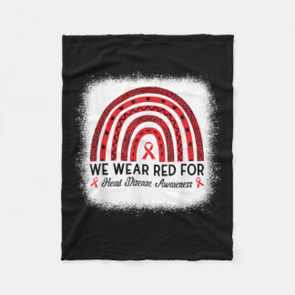 Hjärtsjukdom Medvetenhet Regnbåge Gå Rött hjärta Fleecefilt
