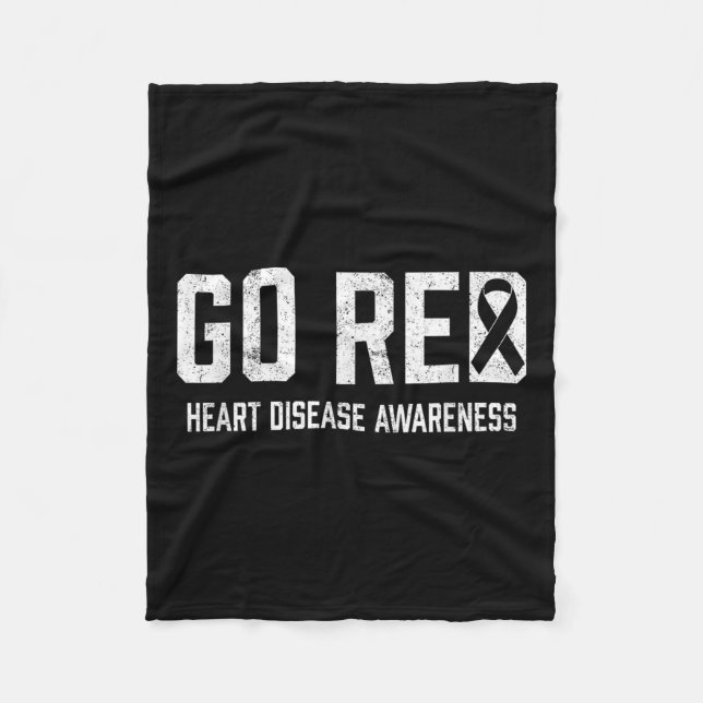 Hjärtsjukdom Medvetenhet Shirt go Röd hjärtsjukdom Fleecefilt (Framsidan)