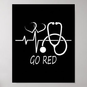Hjärtsjukdom Medvetenhet Vi Bär Rött I Februari Gå Poster