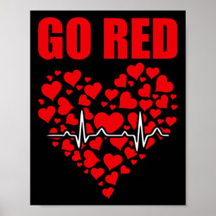 Hjärtsjukdom Medvetenhet Vi Bär Rött I Februari Gå Poster
