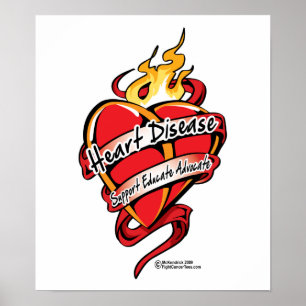 Hjärtsjukdom Tattoo Heart Poster