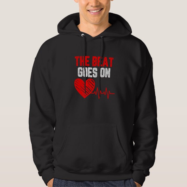 Hjärtsjukdomar - medvetenhet om rött hjärta hoodie (Framsida)