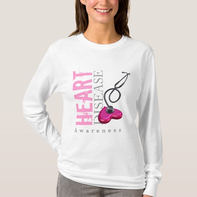 Hjärtsjukdommedvetenhet Tee Shirt (Framsida)