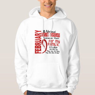 Hjärtsjukdommedvetenhetmånad för min familj sweatshirt med luva