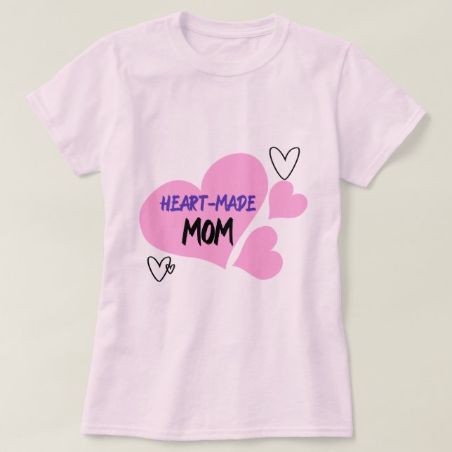 Hjärtskapad Mamma adoptivande Mamma T Shirt (Design framsida)