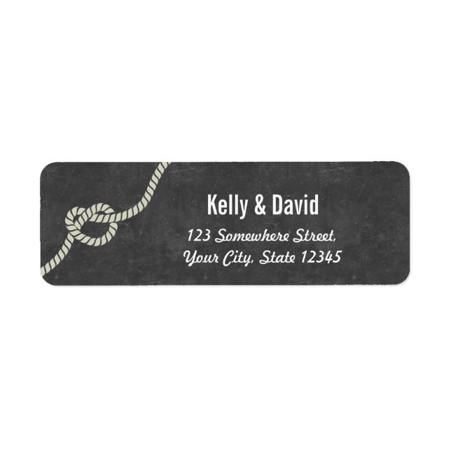 Hjärtskärmad Knot Chalkboard-Returadress Returadress Etikett (Framsidan)