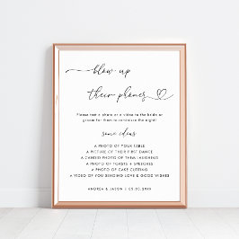 Hjärtskript blåser upp deras Telefoner Bröllop-tec Poster