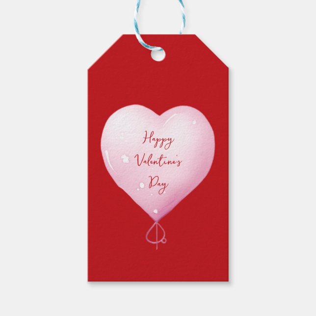 Hjärtskript för hjärtans rosa i lycklig presentetikett (Framsidan)