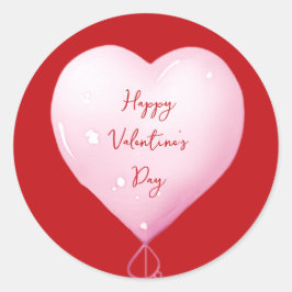 Hjärtskript för hjärtans rosa i lycklig runt klistermärke