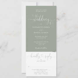 Hjärtskript - Grönt allt i en Bröllop Inbjudningar