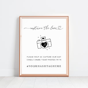 Hjärtskript Inspelning av Kärlek Camera Bröllop-te Poster