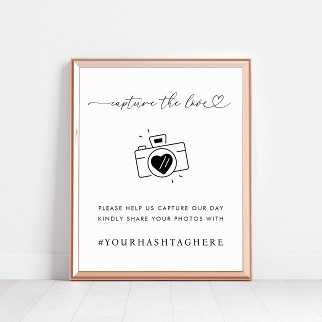 Hjärtskript Inspelning av Kärlek Camera Bröllop-te Poster (Skapare uppladdad)