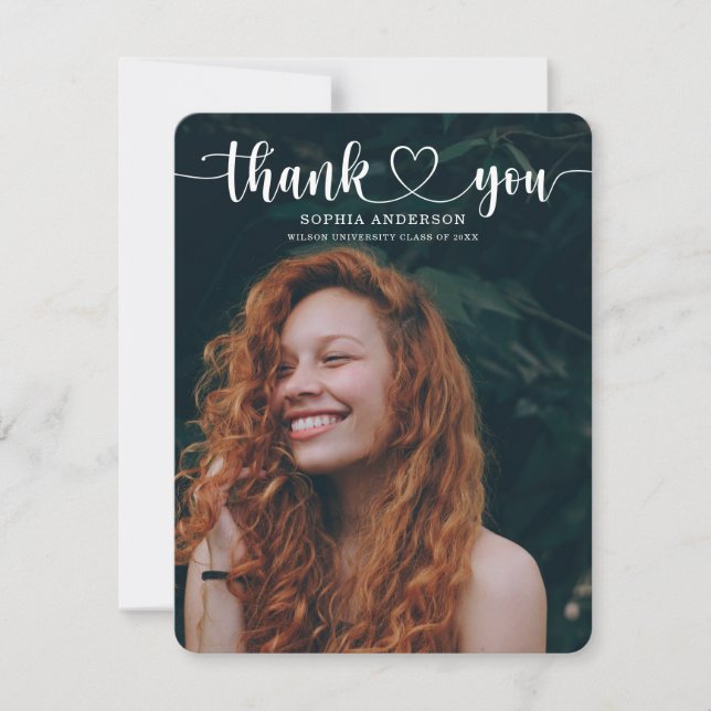 Hjärtskript Studenten tackkort Inbjudningar (Framsida)