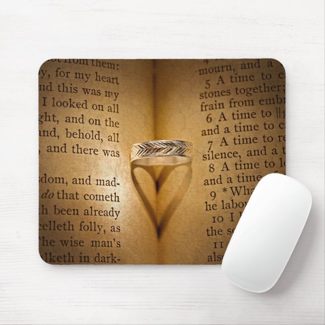 Hjärtskugga och Ring på bibeln Musmatta (Med mus)