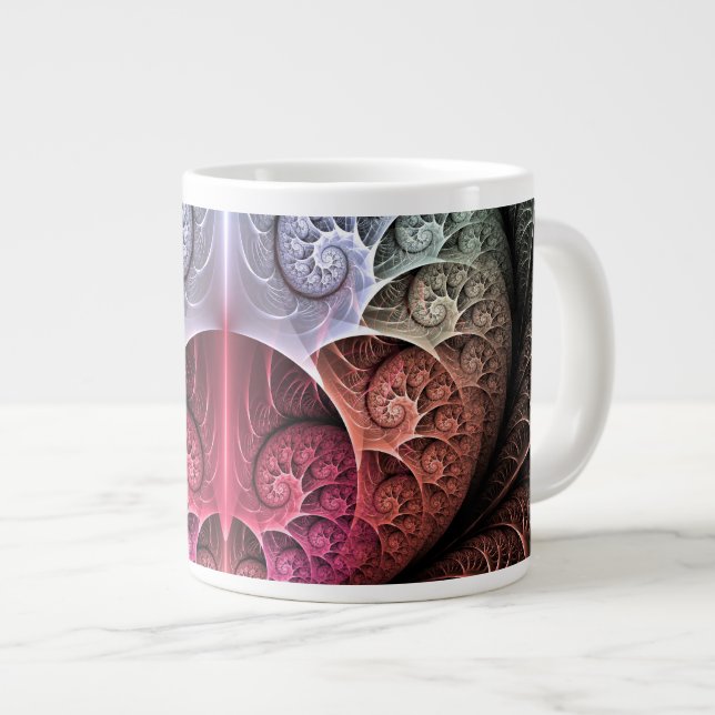 Hjärtslag, Abstrakt Surreal Fantasy Fractal Art Jumbo Mugg (Framsida höger)