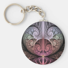 Hjärtslag, Abstrakt Surreal Fantasy Fractal Art Nyckelring