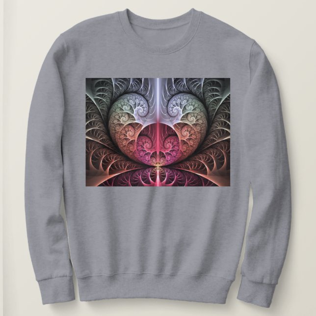 Hjärtslag, Abstrakt Surreal Fantasy Fractal Art T Shirt (Design framsida)