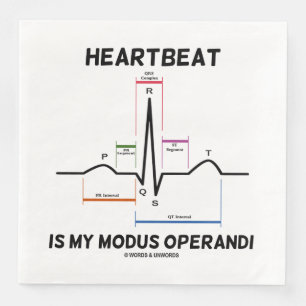 Hjärtslag är mitt modus operandi Electrokardiogram Pappersservett