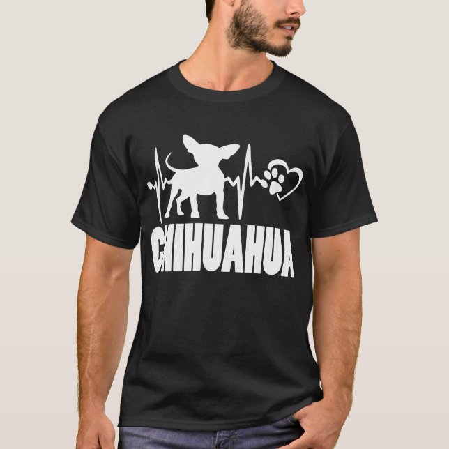 Hjärtslag - Chihuahua - Hund bästa vän T Shirt (Framsida)