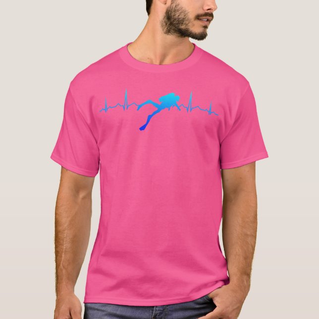 Hjärtslag Diver Dyving Scuba Dive Dive Diving T Shirt (Framsida)