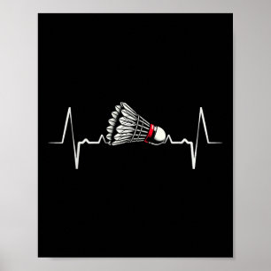 Hjärtslag Ecg Shuttle Badminton Player Shuttle Poster