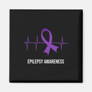 Hjärtslag Ekg Design Epilepsimedvetenhet Magnet