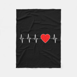Hjärtslag Ekg Red Heart Disease Awareness M Fleecefilt