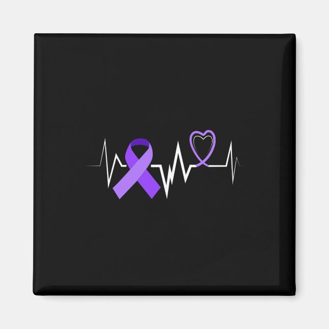Hjärtslag Epilepsi Ribbon Epilepsi Disorder Awaren Magnet (Framsidan)