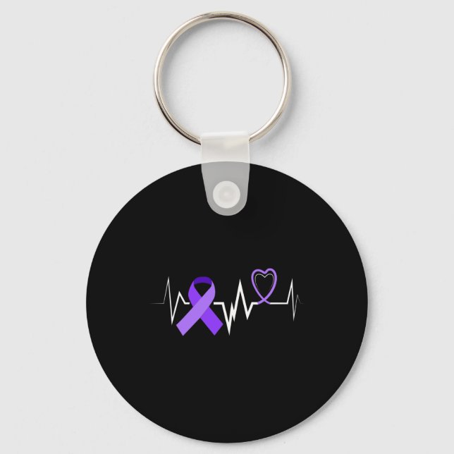 Hjärtslag Epilepsi Ribbon Epilepsi Disorder Awaren Nyckelring (Framsida)