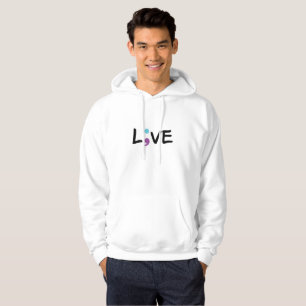 Hjärtslag för semikolon för hoodie