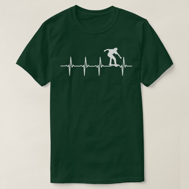 Hjärtslag för Skater mot Skateboarde T Shirt (Design framsida)