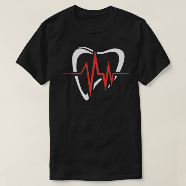 hjärtslag Geek Dental Assistant Dentist Gear Denta T Shirt (Design framsida)