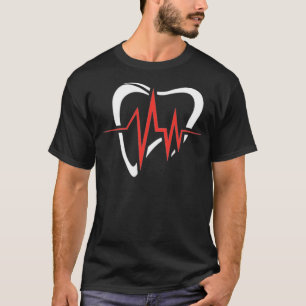 hjärtslag Geek Dental Assistant Dentist Gear Denta T Shirt