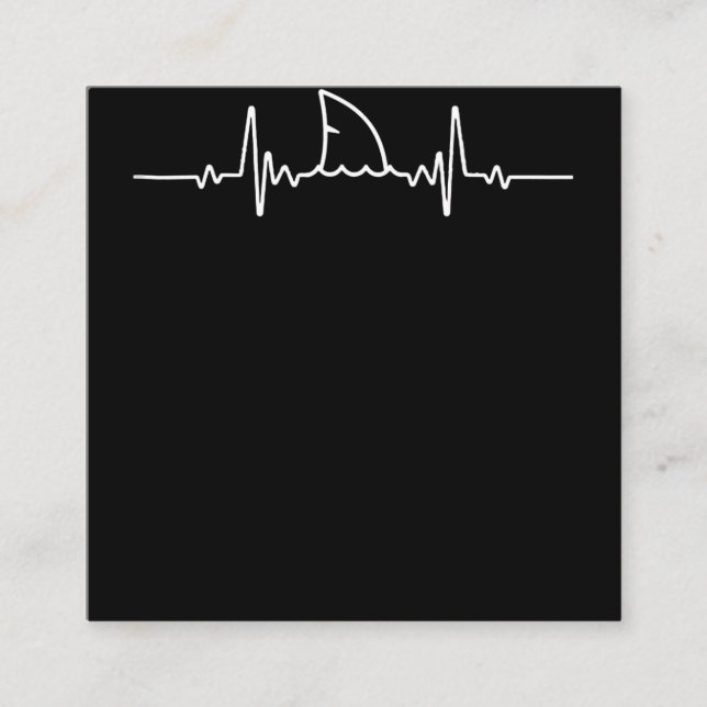 Hjärtslag Hårtslag Hajk Älskare Fin Ocean Animal Fyrkantigt Visitkort (Framsida)