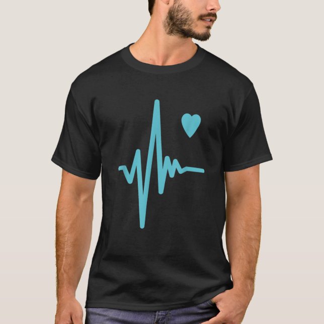 Hjärtslag Heart Kärlek Rrytm Par like T Shirt (Framsida)