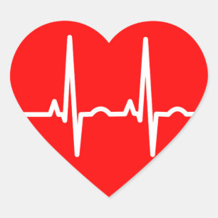 Hjärtslag Hjärtformat Klistermärke