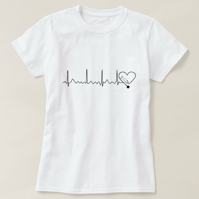 Hjärtslag Hjärtfrekvens Nurse Doktor Stetoscope Tröja (Design framsida)