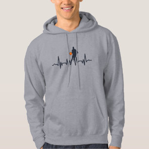 Hjärtslag i basketspelare hoodie