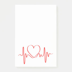 Hjärtslag i Kärlek ECG Wave Post-it Block