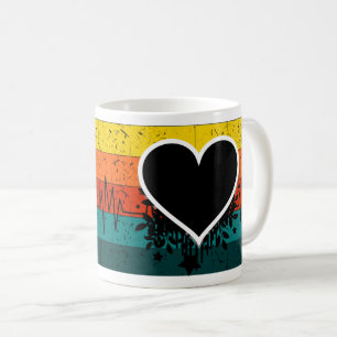 Hjärtslag i Kärlek - Minimalistisk svart konst Kaffemugg
