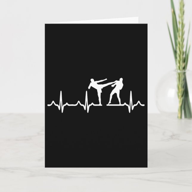 Hjärtslag Kickboxing Shirt Kick Boxing Karate Tee Kort (Framsida)