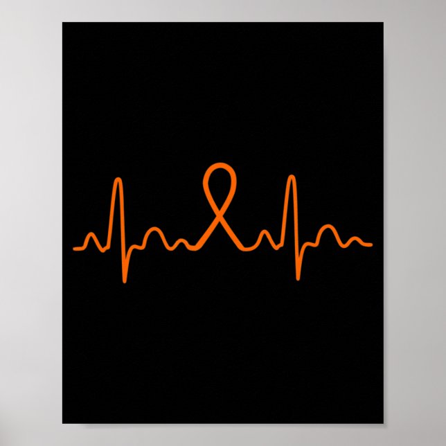 Hjärtslag Leukemi Cancer Leukemi Support Gift Poster (Framsidan)