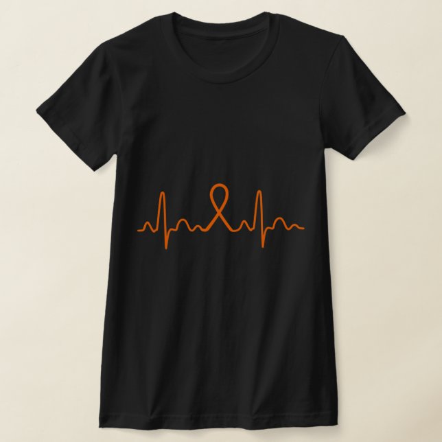 Hjärtslag Leukemi Cancer Leukemi Support Gift T Shirt (Laydown)