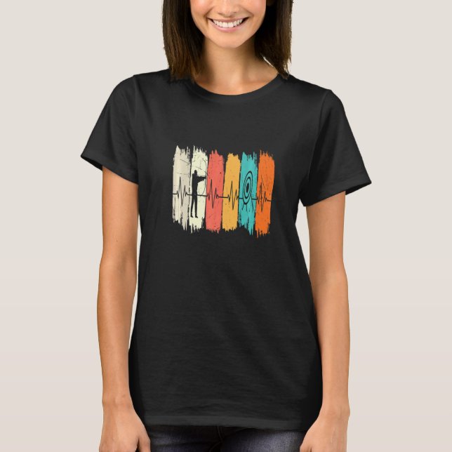 Hjärtslag med båge och mål för bågar t shirt (Framsida)