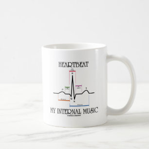 Hjärtslag min interna musik (ECG/EKG-pulsslag) Kaffemugg